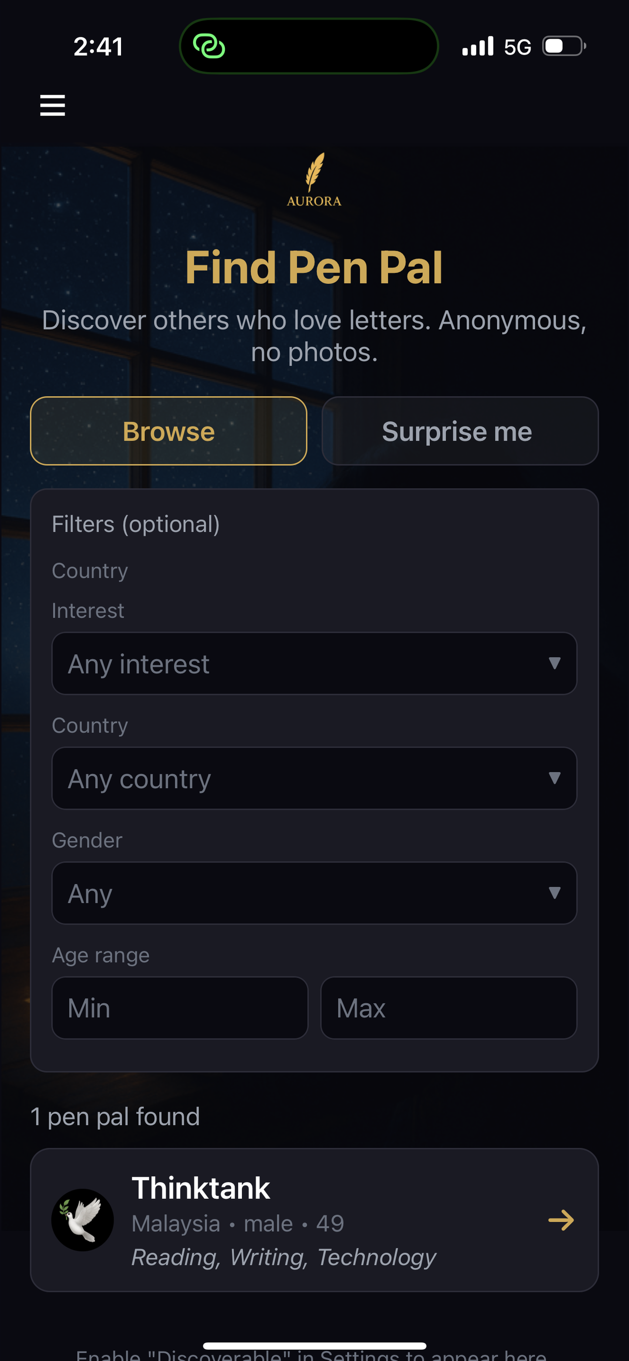 Find pen pals worldwide
