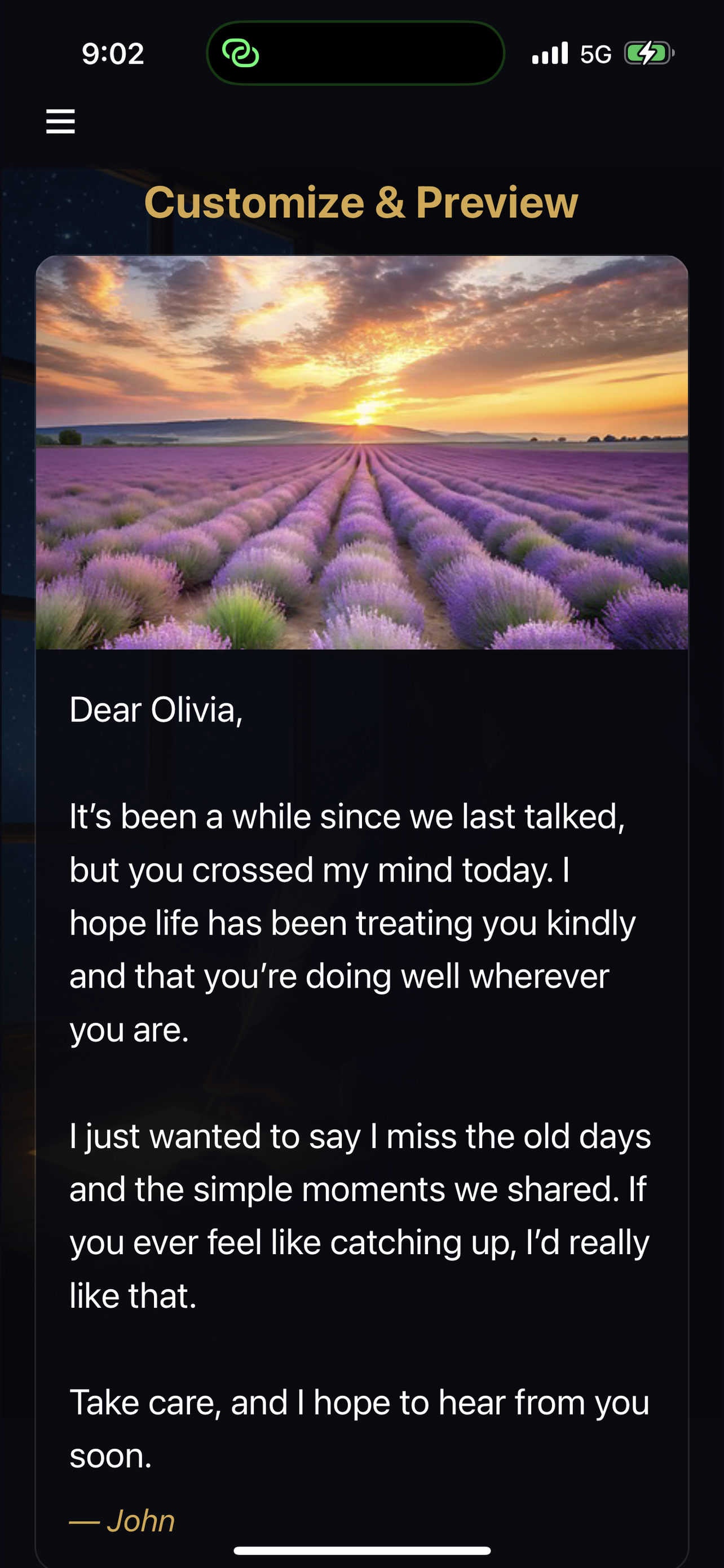 Write a postcard to someone you love